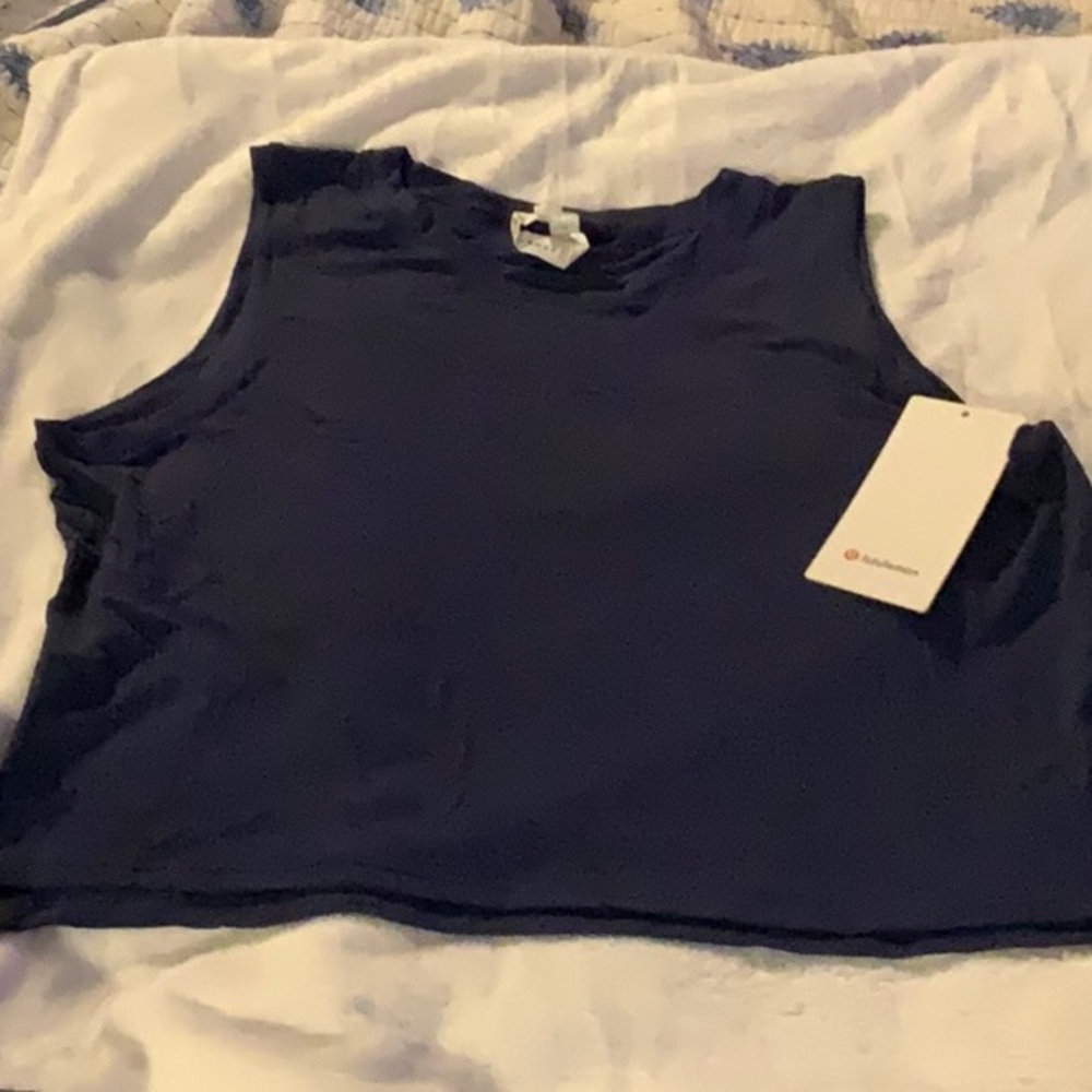 Lululemon Athletica Navy Blue Crop Muscle Tee